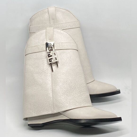 Givenchy Shark Lock Cowboy Ankle Boots In Aged Leather size 39 - Picture 6 of 15